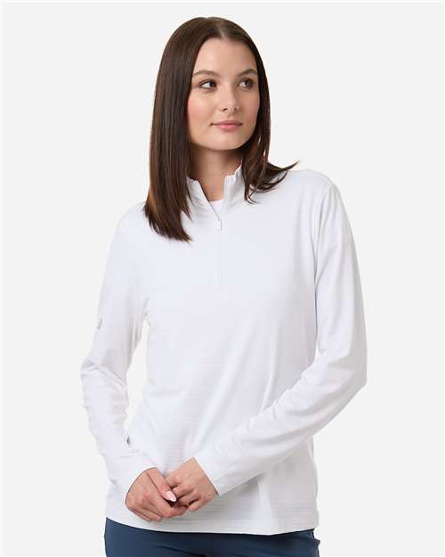 Adidas Women's Textured Stripe Quarter-Zip Pullover - Adidas A709