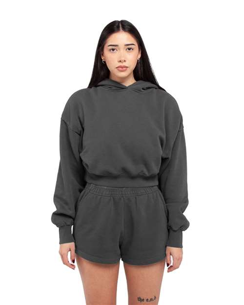 Shaka Wear Women's Garment-Dyed Crop Hooded Sweatshirt - Shaka Wear SHGWC