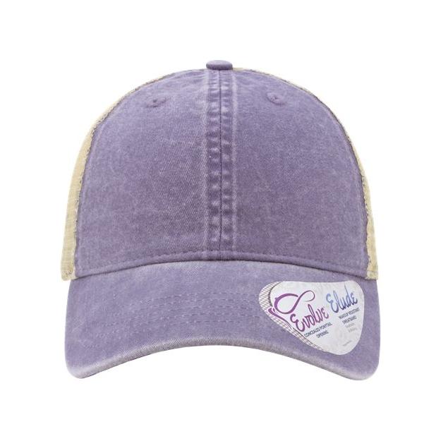 Infinity Her Women's Washed Mesh-Back Cap - Infinity Her TESS Infinity Her Violet/ Floral/ Khaki Adjustable
