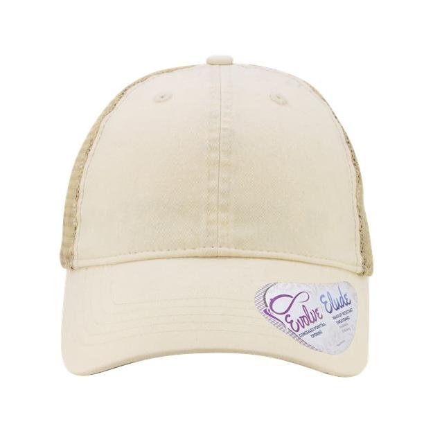 Infinity Her Women's Washed Mesh-Back Cap - Infinity Her TESS Infinity Her Vanilla/ Longhorn/ Khaki Adjustable