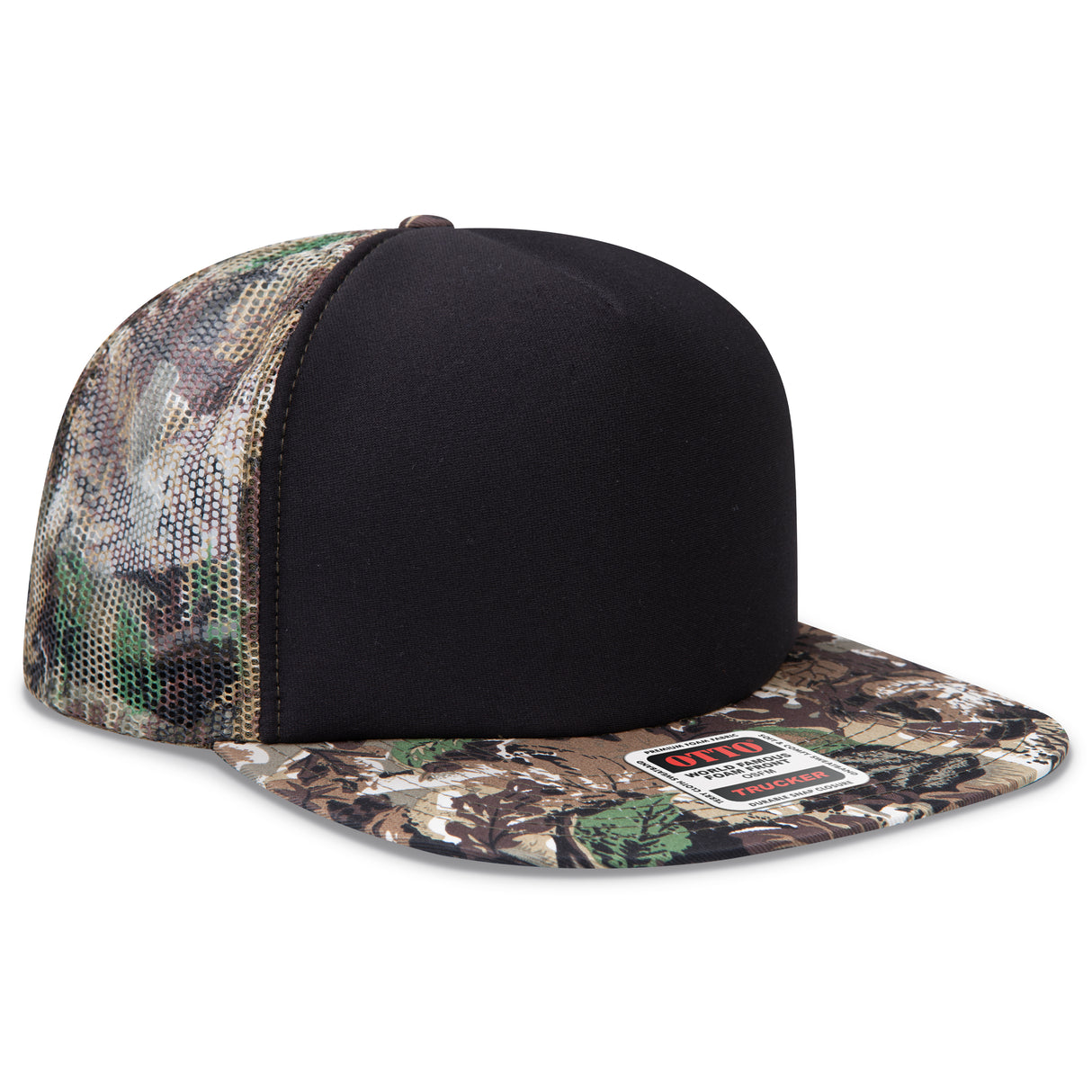 OTTO CAP® OTTO SNAP 5 Panel High Crown Mesh Back Trucker Snapback Hat OTTO 132-1037