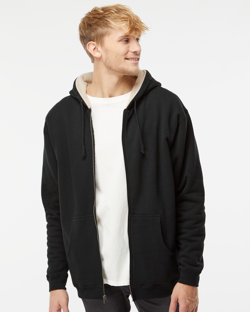 Independent Trading Co. Men's Sherpa-Lined Full-Zip Hooded Sweatshirt - Independent Trading Co. EXP40SHZ