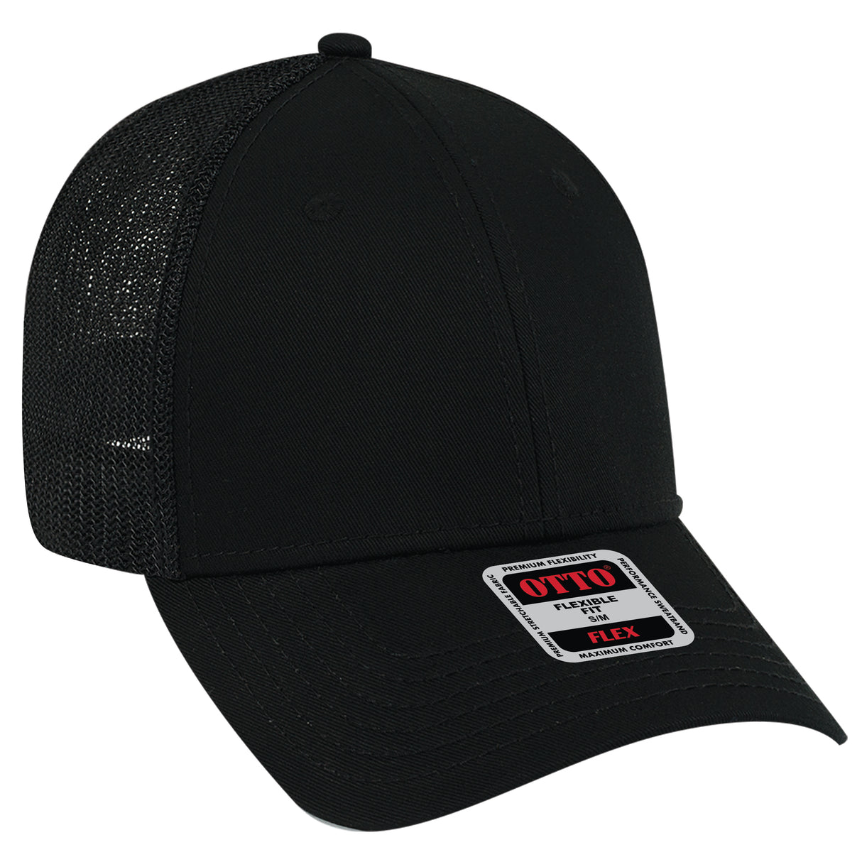 OTTO CAP® OTTO FLEX® Fitted 6 Panel Low Profile Mesh Back Trucker Hat OTTO 135-1230