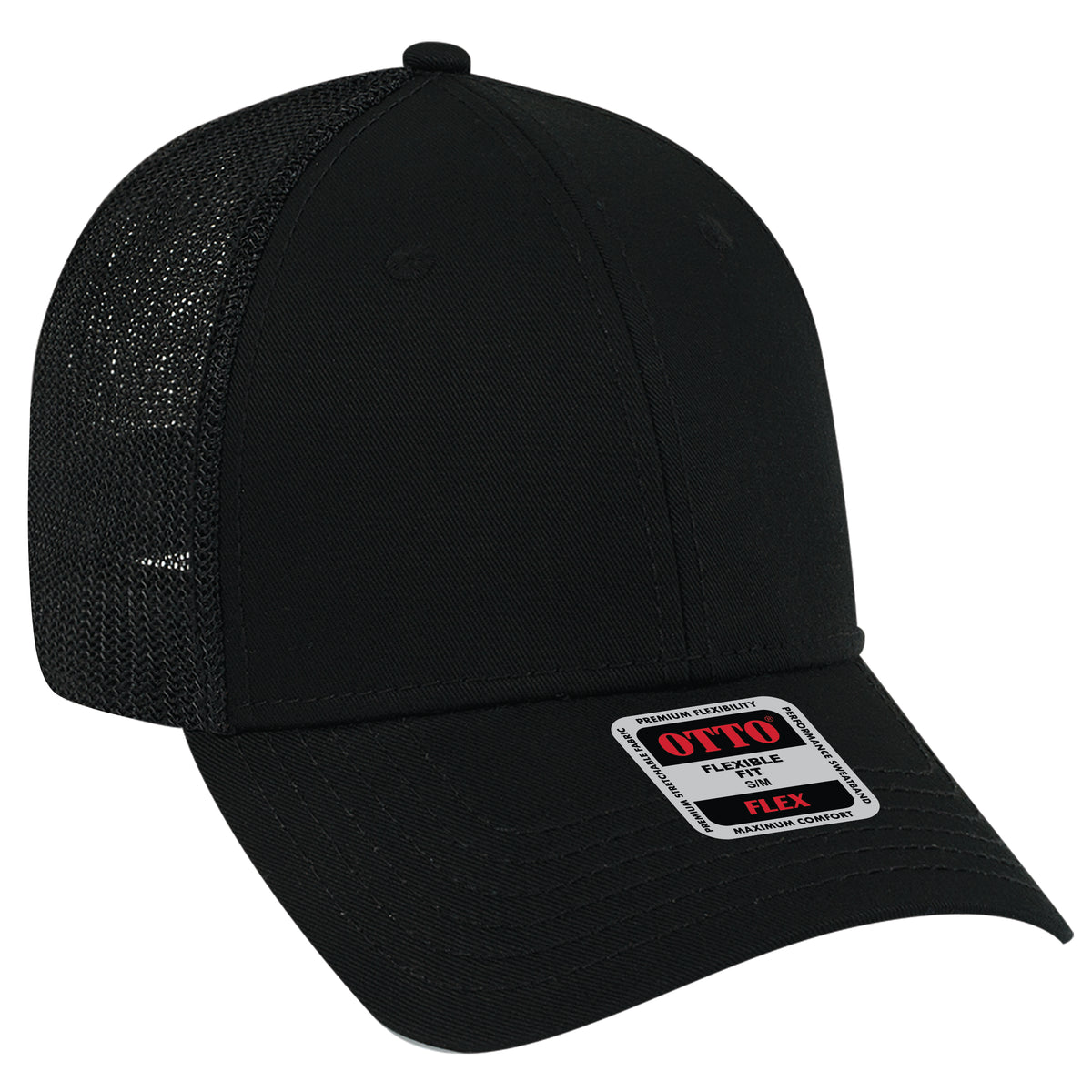 OTTO CAP® OTTO FLEX® Fitted 6 Panel Low Profile Mesh Back Trucker Hat OTTO 135-1230