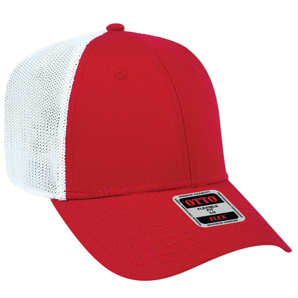 OTTO CAP® OTTO FLEX® Fitted 6 Panel Low Profile Mesh Back Trucker Hat OTTO 135-1230
