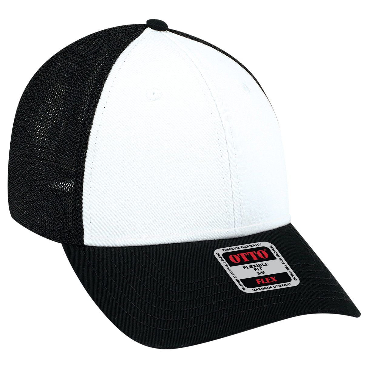 OTTO CAP® OTTO FLEX® Fitted 6 Panel Low Profile Mesh Back Trucker Hat OTTO 135-1230