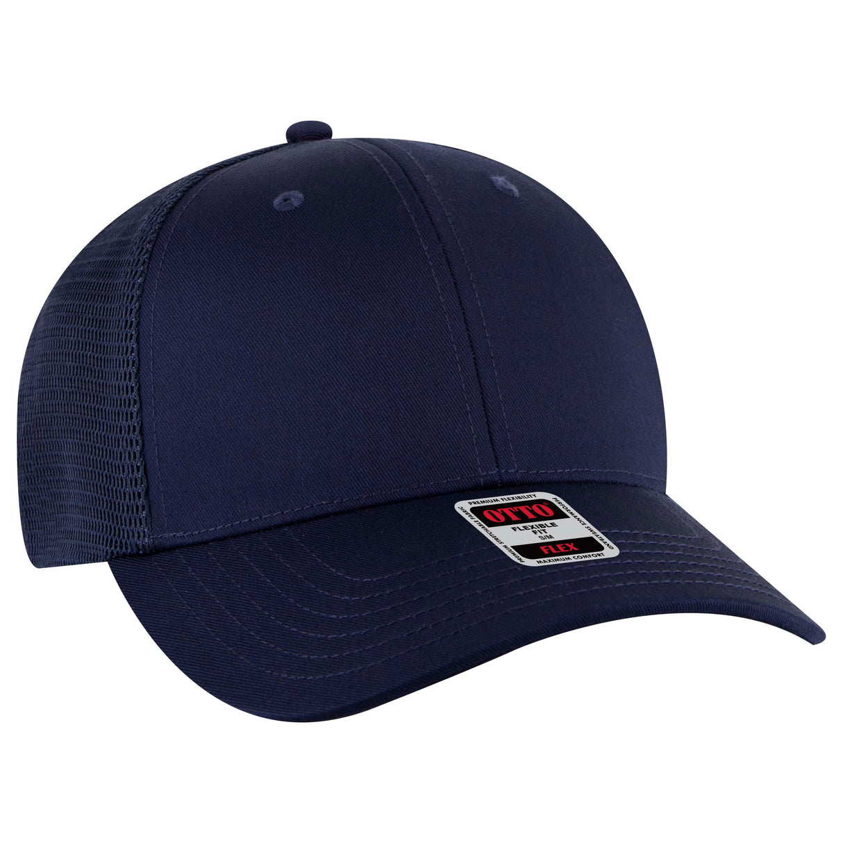 OTTO CAP® OTTO FLEX® Fitted 6 Panel Low Profile Mesh Back Trucker Hat OTTO 135-2
