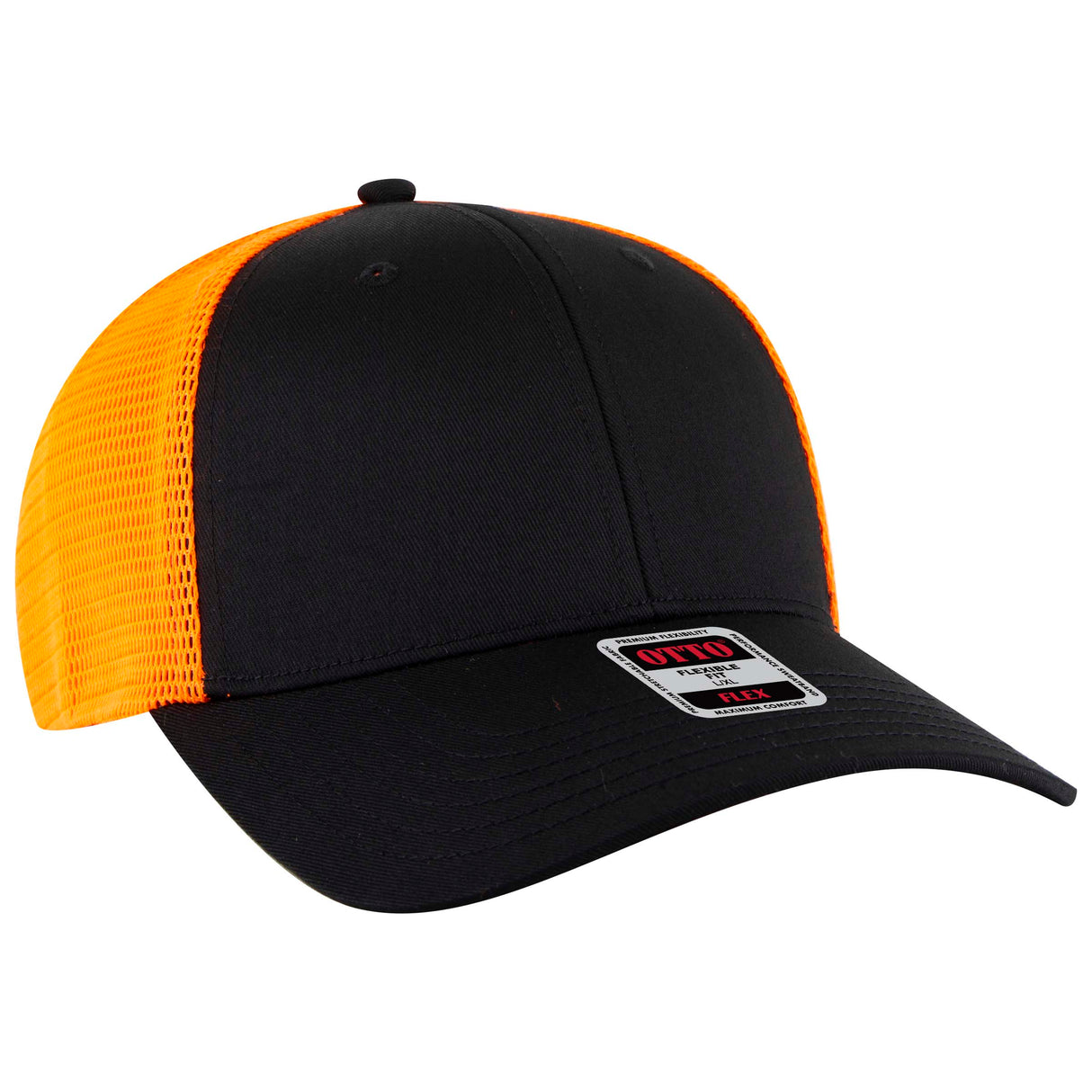 OTTO CAP® OTTO FLEX® Fitted 6 Panel Low Profile Mesh Back Trucker Hat OTTO 135-2