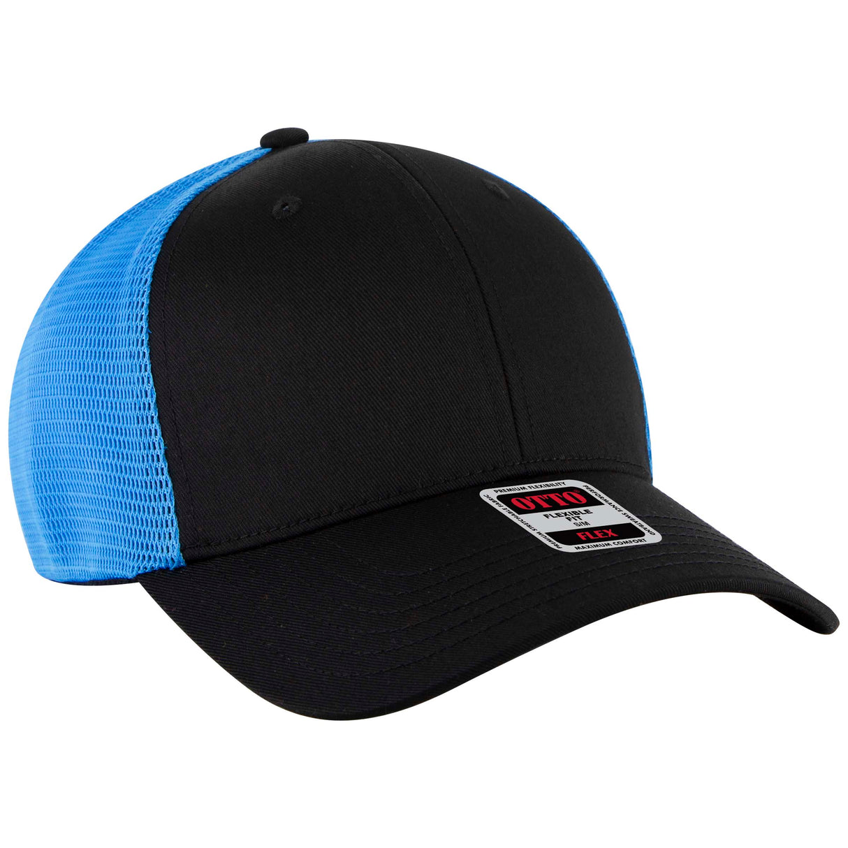 OTTO CAP® OTTO FLEX® Fitted 6 Panel Low Profile Mesh Back Trucker Hat OTTO 135-2