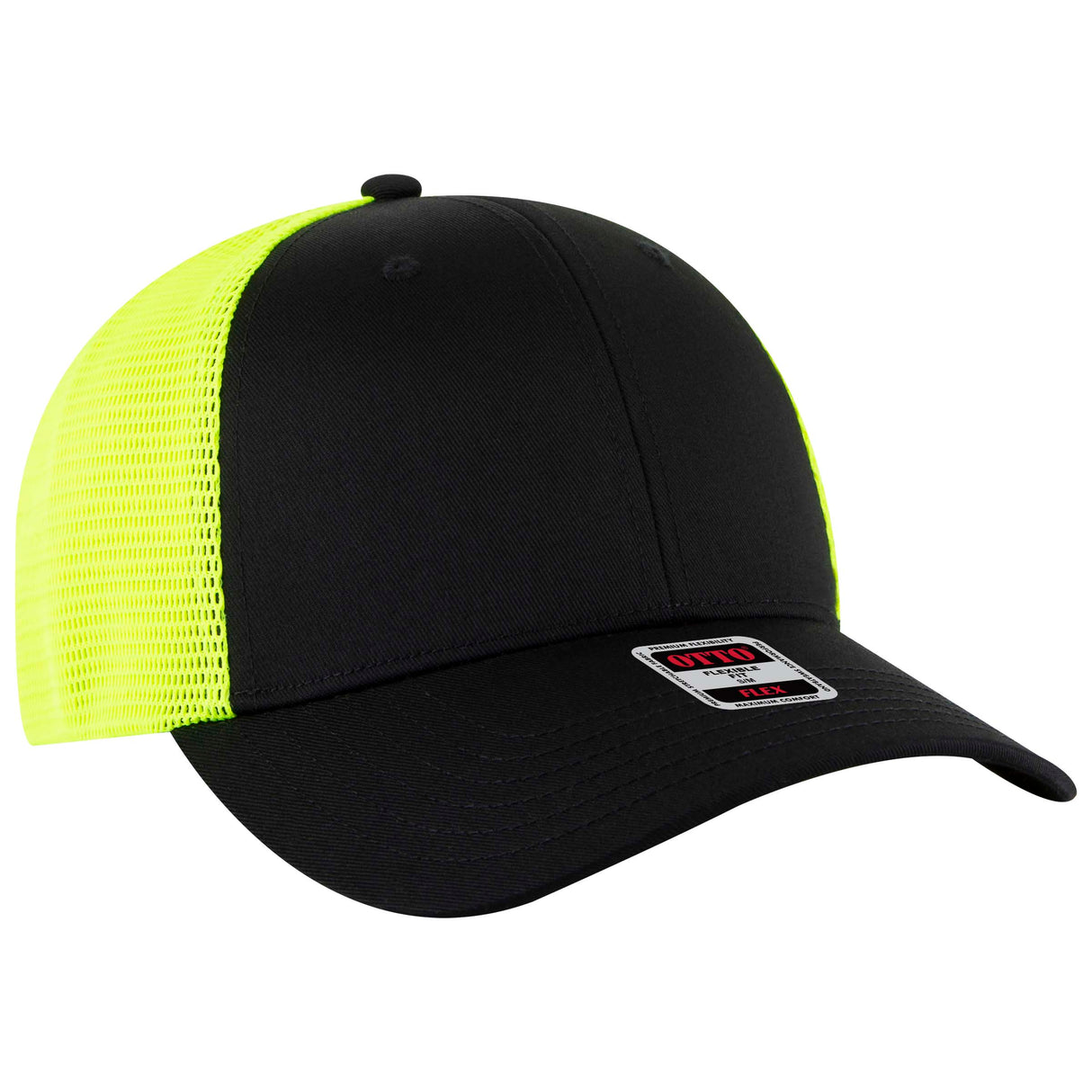 OTTO CAP® OTTO FLEX® Fitted 6 Panel Low Profile Mesh Back Trucker Hat OTTO 135-2