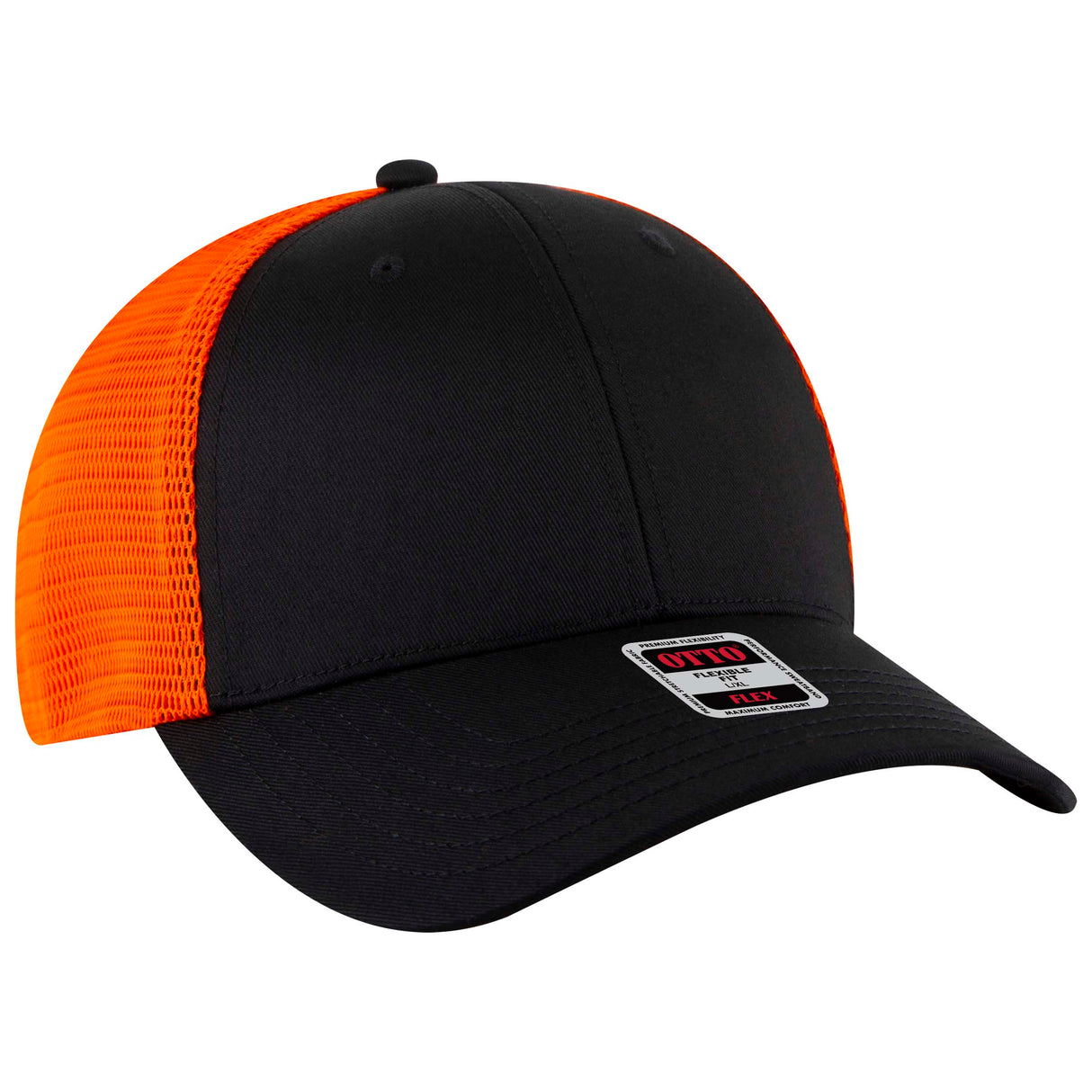 OTTO CAP® OTTO FLEX® Fitted 6 Panel Low Profile Mesh Back Trucker Hat OTTO 135-2