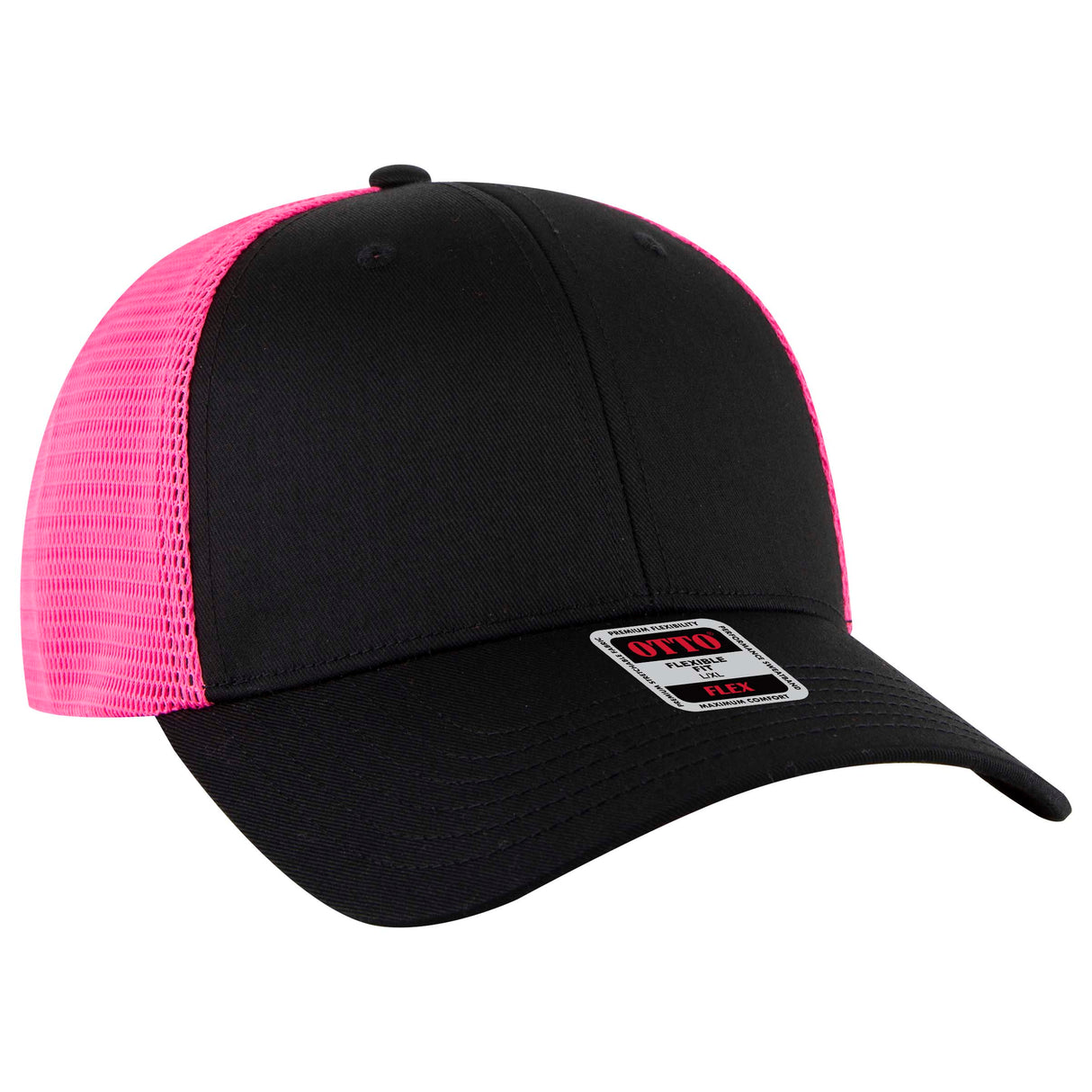 OTTO CAP® OTTO FLEX® Fitted 6 Panel Low Profile Mesh Back Trucker Hat OTTO 135-2