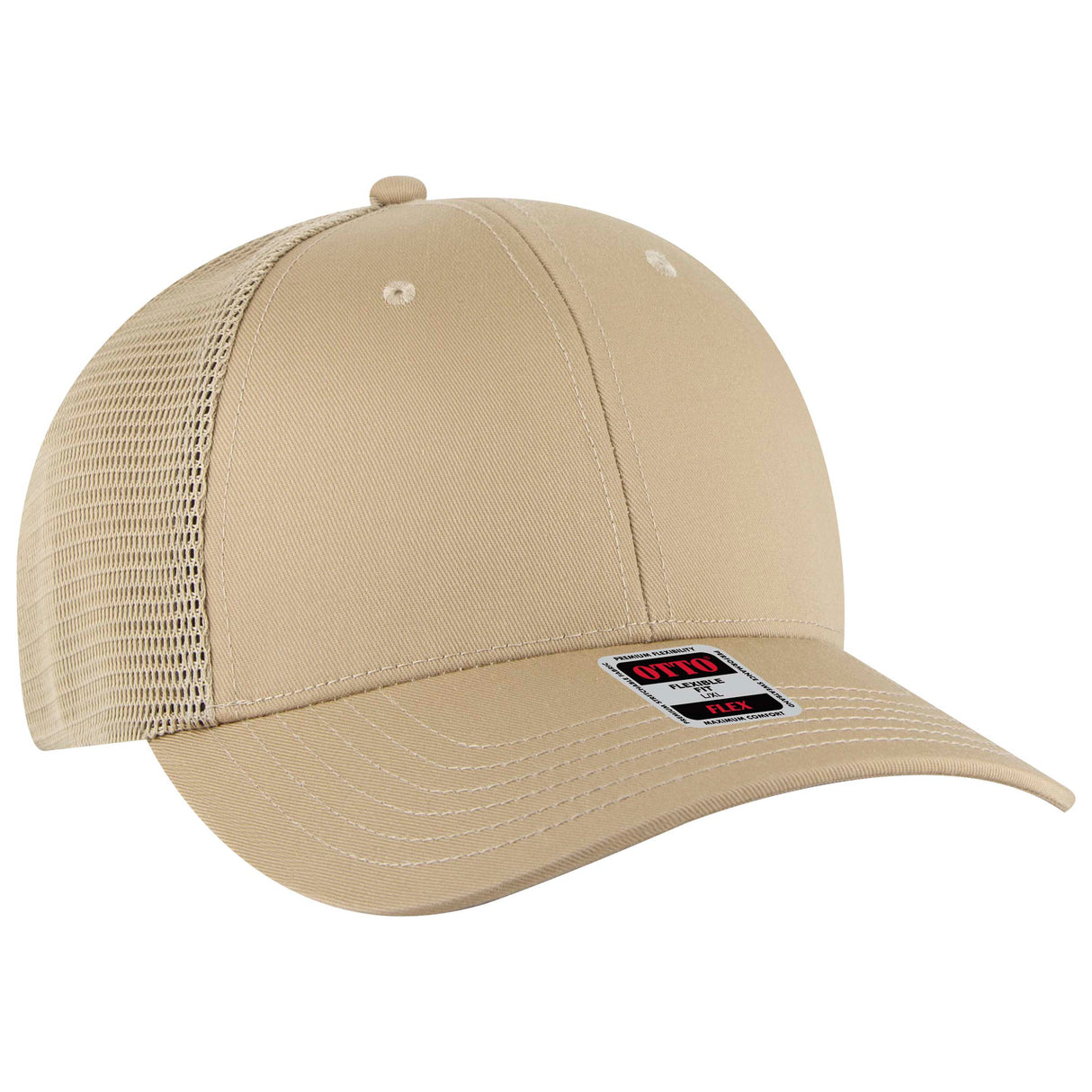OTTO CAP® OTTO FLEX® Fitted 6 Panel Low Profile Mesh Back Trucker Hat OTTO 135-2