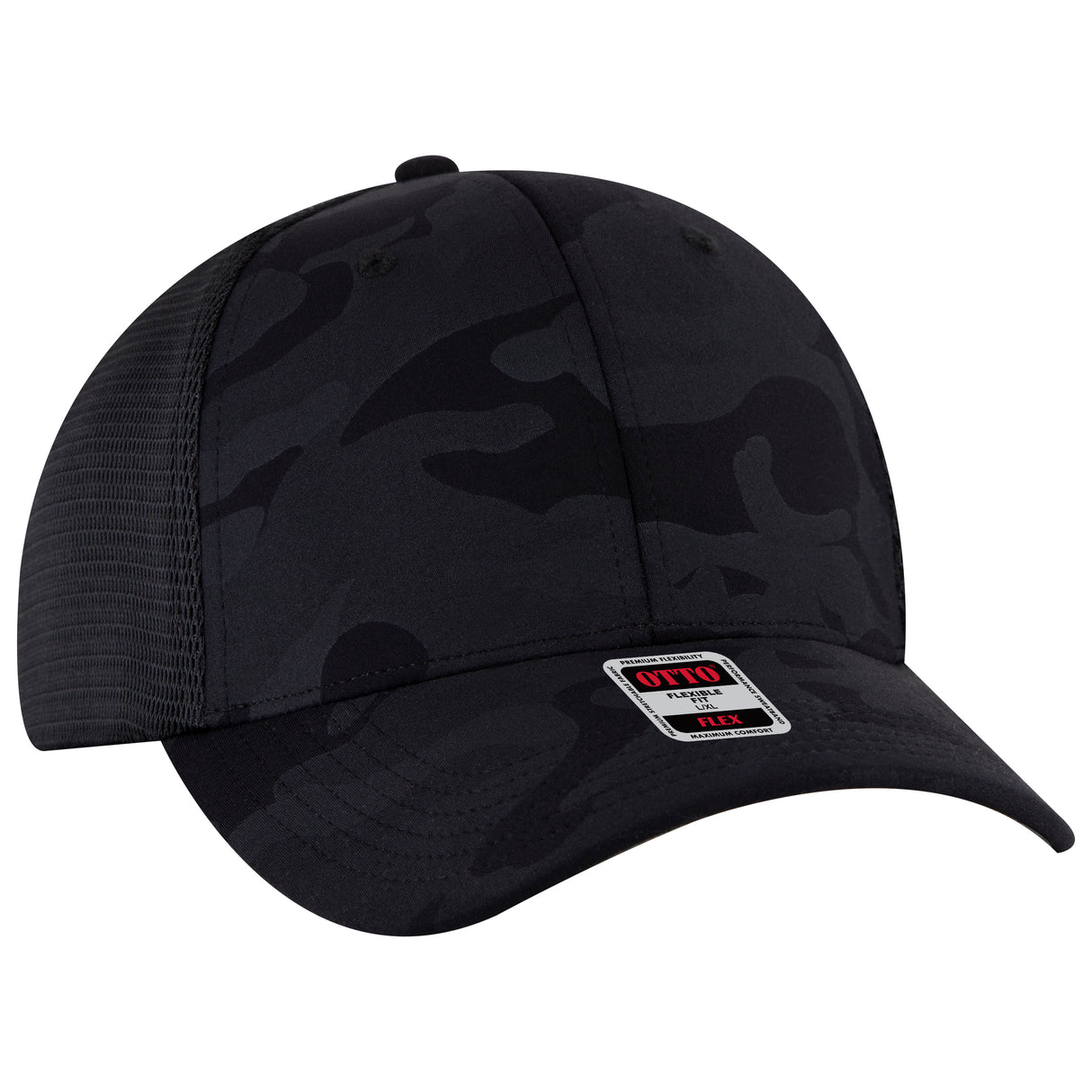 OTTO CAP® OTTO FLEX® Fitted 6 Panel Low Profile Mesh Back Trucker Hat OTTO 135-2