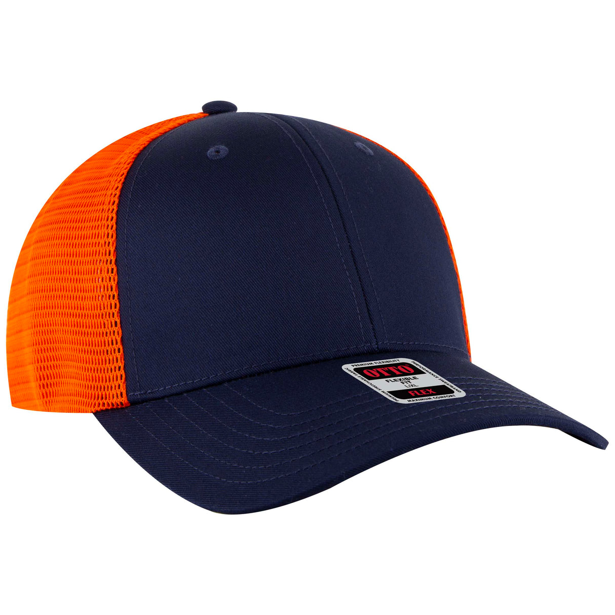 OTTO CAP® OTTO FLEX® Fitted 6 Panel Low Profile Mesh Back Trucker Hat OTTO 135-2