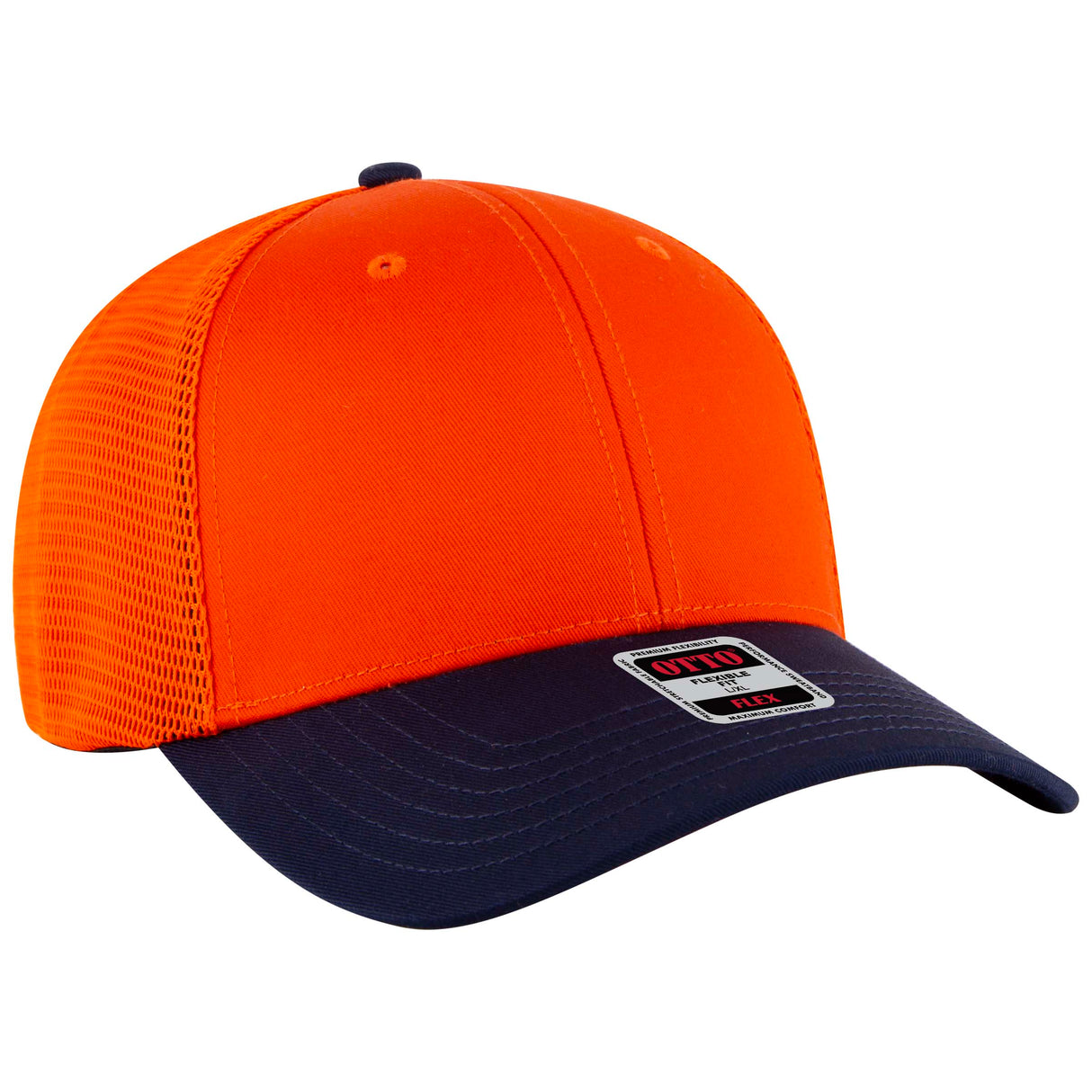 OTTO CAP® OTTO FLEX® Fitted 6 Panel Low Profile Mesh Back Trucker Hat OTTO 135-2