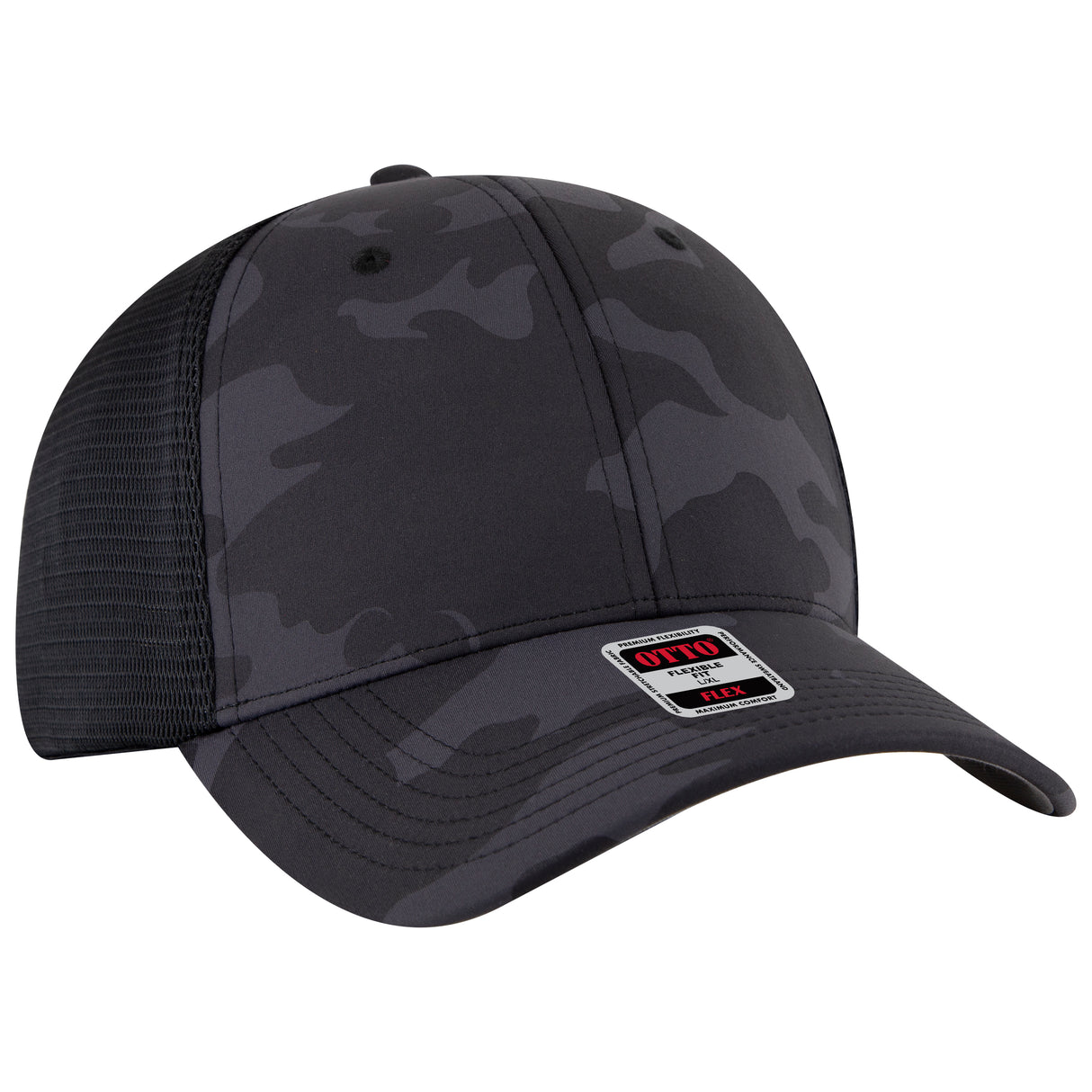 OTTO CAP® OTTO FLEX® Fitted 6 Panel Low Profile Mesh Back Trucker Hat OTTO 135-2