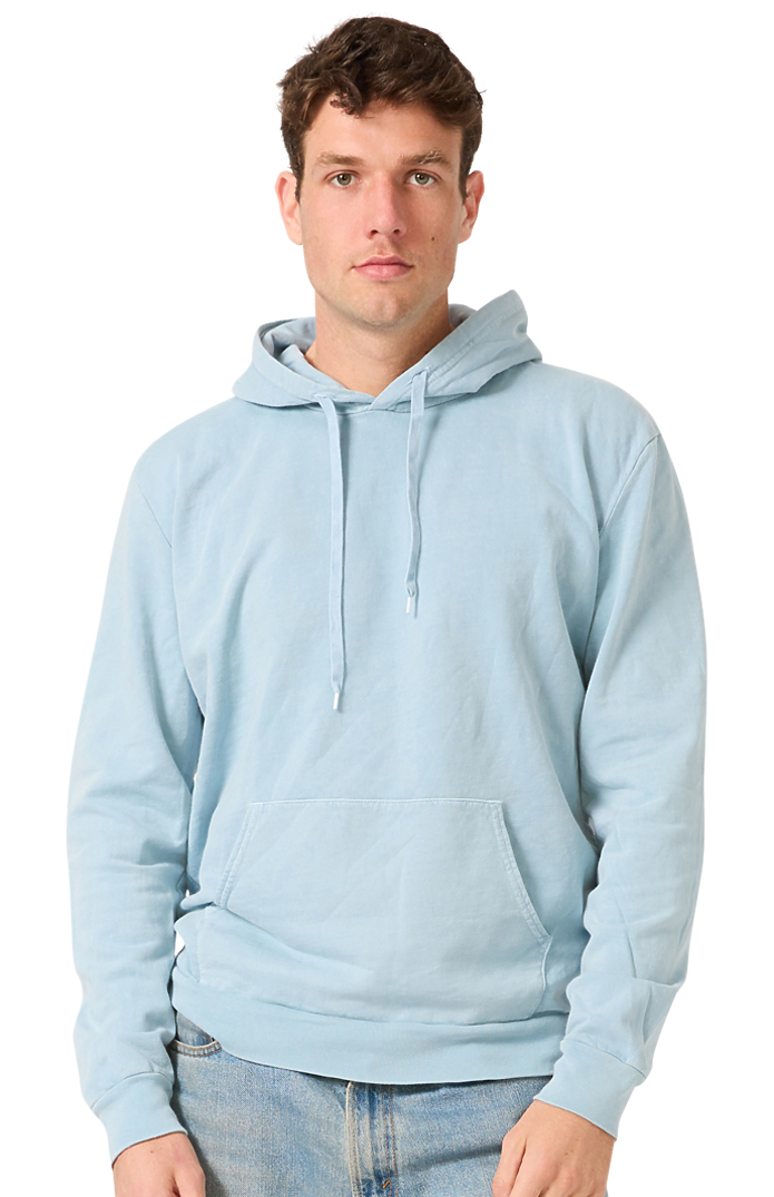 Royal Apparel 13555PD Unisex Vintage Pigment Dyed Fleece Pullover Hoody - Bluestone
