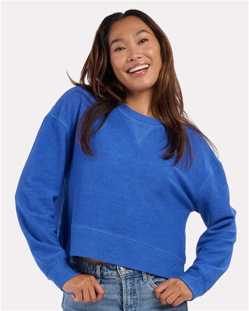 Boxercraft Women's Ribbed Knit Cropped Boxy Crew - Boxercraft BW5102