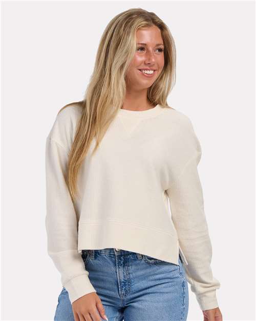 Boxercraft Women's Ribbed Knit Cropped Boxy Crew - Boxercraft BW5102