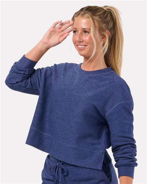 Boxercraft Women's Ribbed Knit Cropped Boxy Crew - Boxercraft BW5102