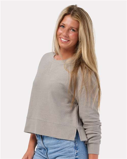 Boxercraft Women's Ribbed Knit Cropped Boxy Crew - Boxercraft BW5102
