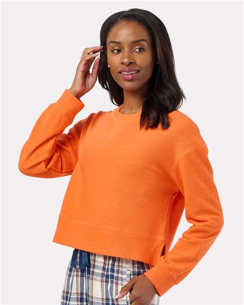 Boxercraft Women's Ribbed Knit Cropped Boxy Crew - Boxercraft BW5102