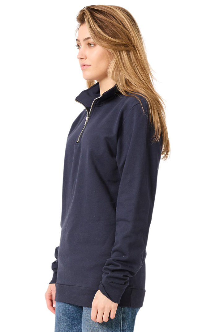 Royal Apparel 13558 Unisex Fleece Quarter Zip - Navy