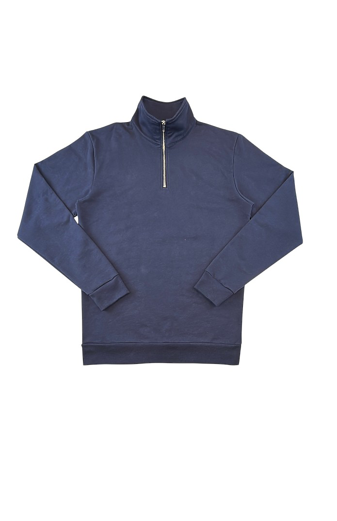 Royal Apparel 13558 Unisex Fleece Quarter Zip - Navy