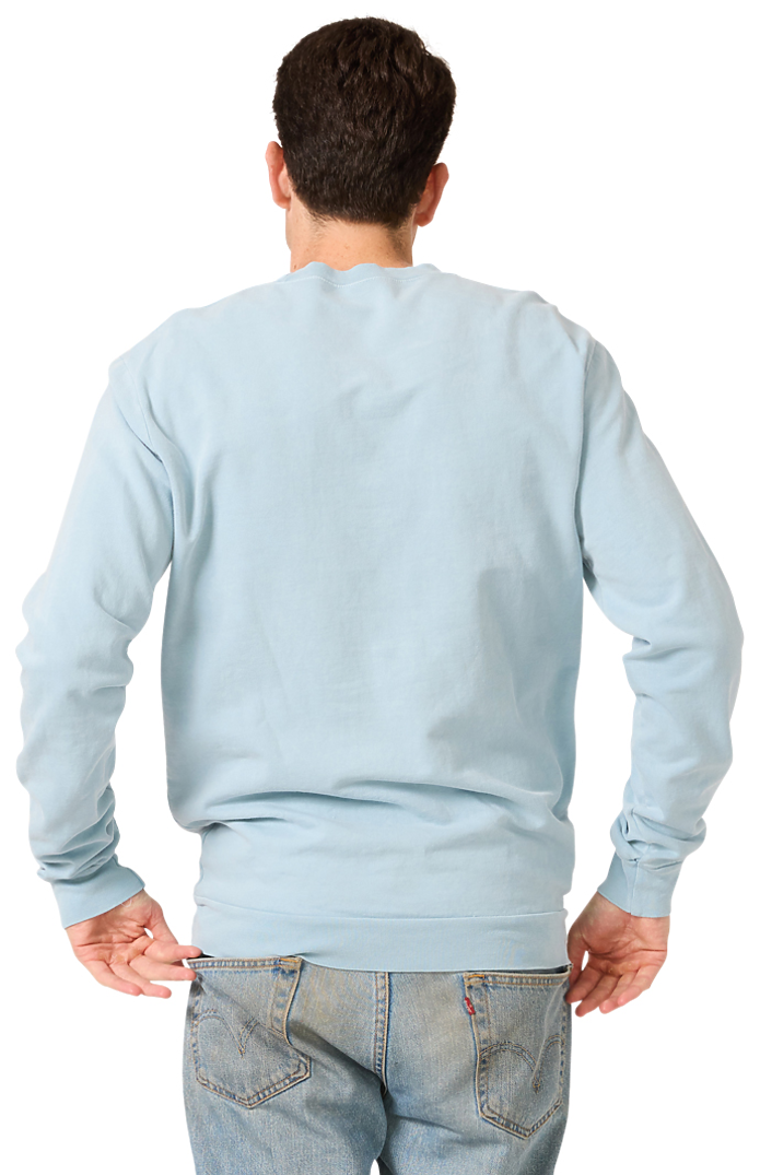 Royal Apparel 13559PD Unisex Vintage Pigment Dyed Fleece Crew Sweatshirt - Bluestone