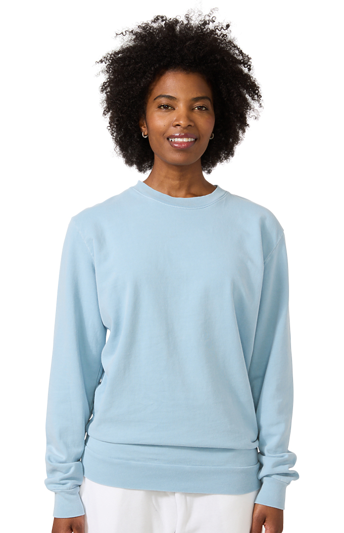 Royal Apparel 13559PD Unisex Vintage Pigment Dyed Fleece Crew Sweatshirt - Bluestone