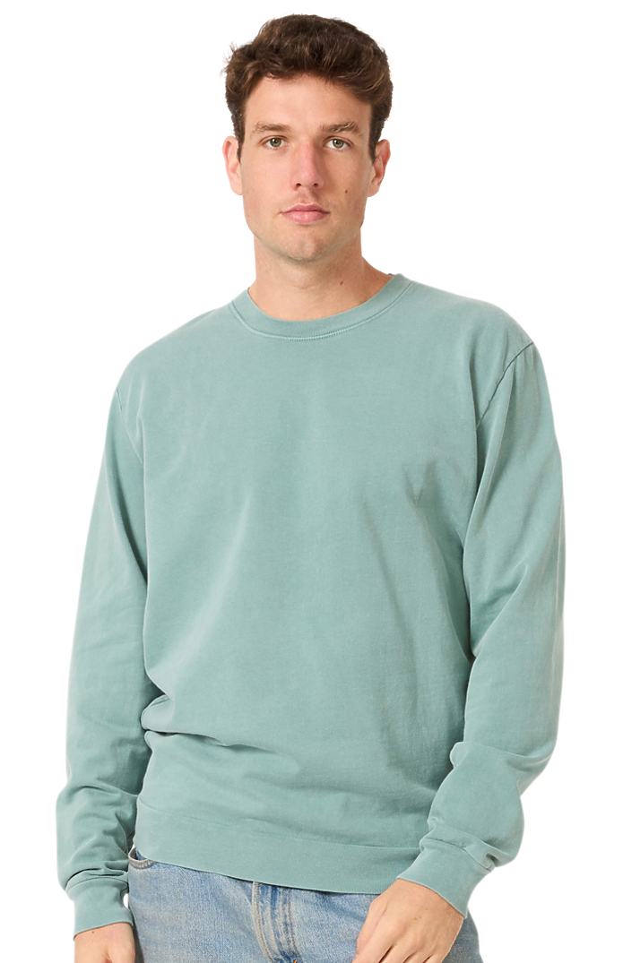 Royal Apparel 13559PD Unisex Vintage Pigment Dyed Fleece Crew Sweatshirt - Fern