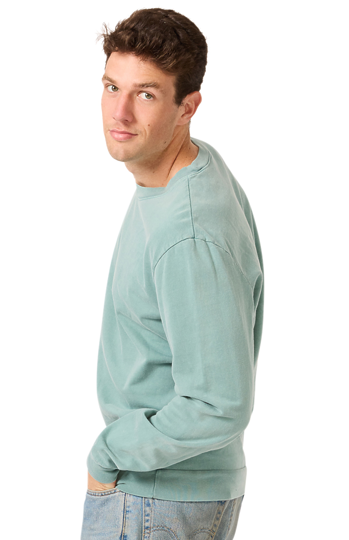 Royal Apparel 13559PD Unisex Vintage Pigment Dyed Fleece Crew Sweatshirt - Fern