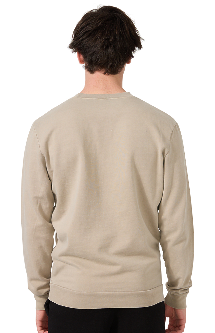 Royal Apparel 13559PD Unisex Vintage Pigment Dyed Fleece Crew Sweatshirt - Khaki