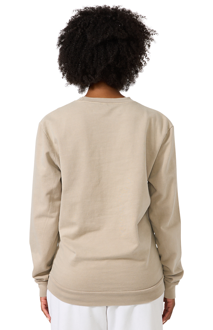 Royal Apparel 13559PD Unisex Vintage Pigment Dyed Fleece Crew Sweatshirt - Khaki