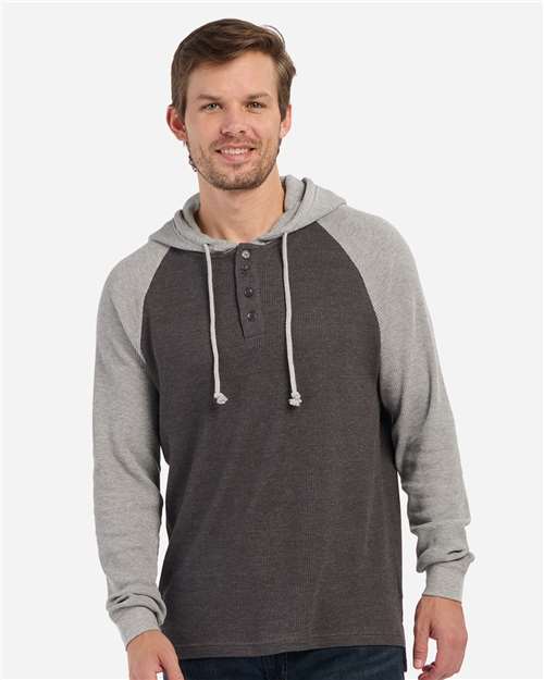 Boxercraft Unisex Waffle Knit Pullover Hooded Long Sleeve T-Shirt - Boxercraft BM3702
