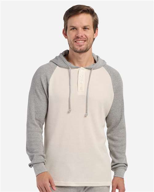 Boxercraft Unisex Waffle Knit Pullover Hooded Long Sleeve T-Shirt - Boxercraft BM3702