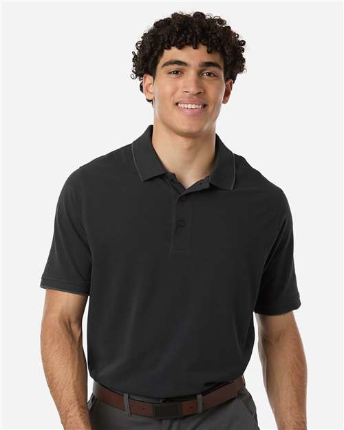 Harriton Men's Valiant Cotton Snag Protect Tipped Polo - Harriton M215
