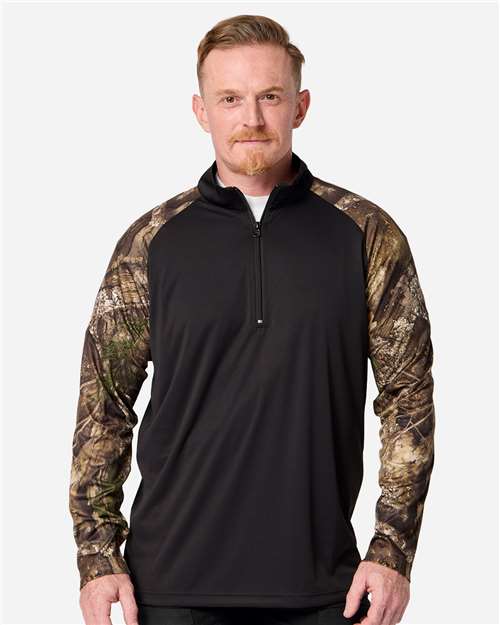 Joe's USA Unisex Realtree® Performance Colorblocked Quarter-Zip Pullover