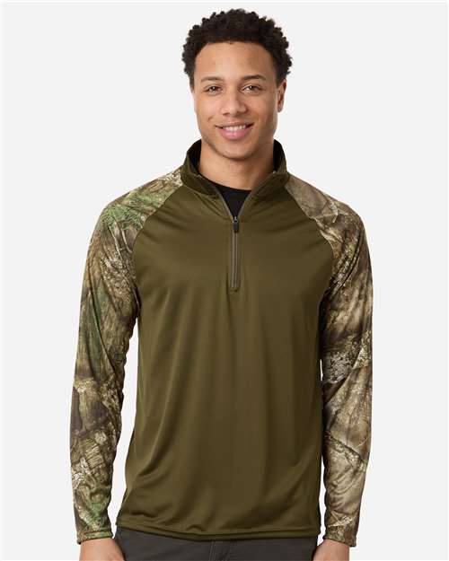 Joe's USA Unisex Realtree® Performance Colorblocked Quarter-Zip Pullover