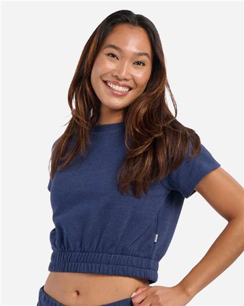 Boxercraft Women's French Terry Short Sleeve Cropped Crewneck Sweatshirt - Boxercraft BW2103