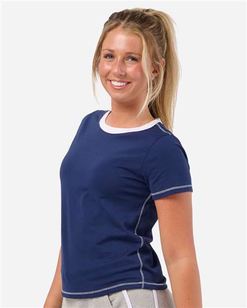 Boxercraft Women's Contrast Stitch Baby Tee - Boxercraft BW2106