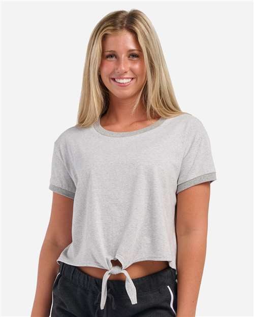 Boxercraft Women's Striped Tie Front T-Shirt - Boxercraft BW2107