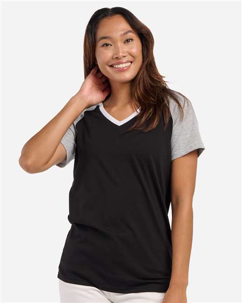 Boxercraft Women's Colorblocked V-Neck T-Shirt - Boxercraft BW2204
