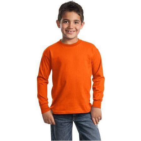 Joe's USA Youth Long Sleeve 100% Cotton T-Shirts Joe's USA X-Small (2-4) Orange