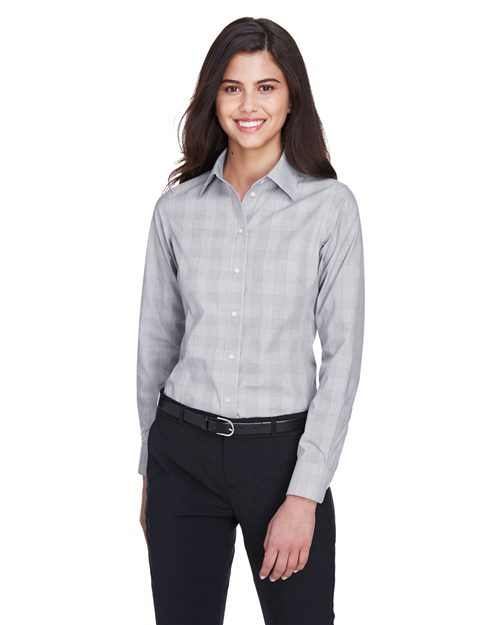 Joe's USA Women's Crown Collection® Glen Plaid Woven Dress Shirt
