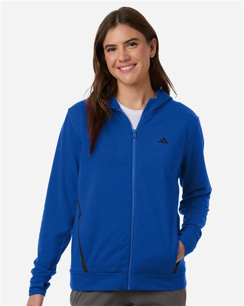 Adidas Women's Game & Go Fleece Full-Zip Hooded Sweatshirt - Adidas AT209