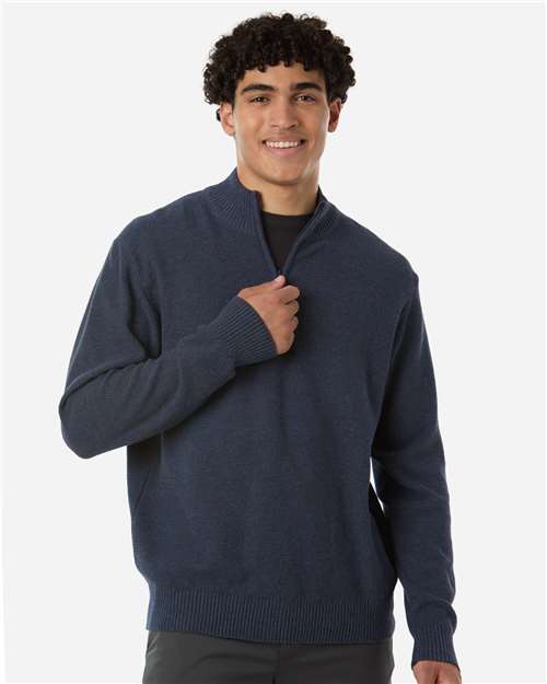 Joe's USA Men's Hartland Textured Quarter Zip Sweater