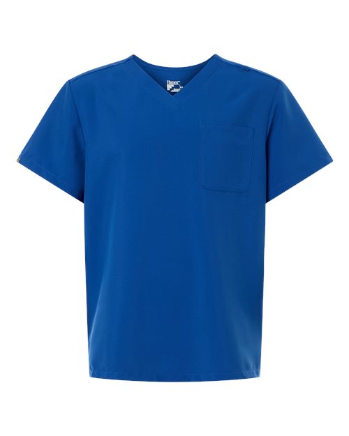 Hanes HMB000 Men's V-Neck 1-Pocket Scrub Top