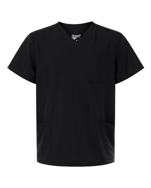 Hanes HMB002 Men's V-Neck 3-Pocket Scrub Top